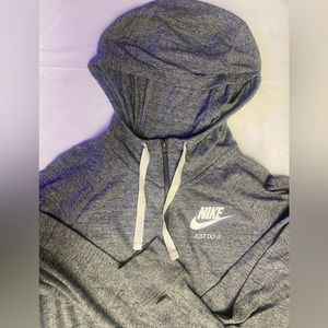 Nike lightweight sweatsuit, grey, L, bottoms are 30”, zip hoodie lightly loved